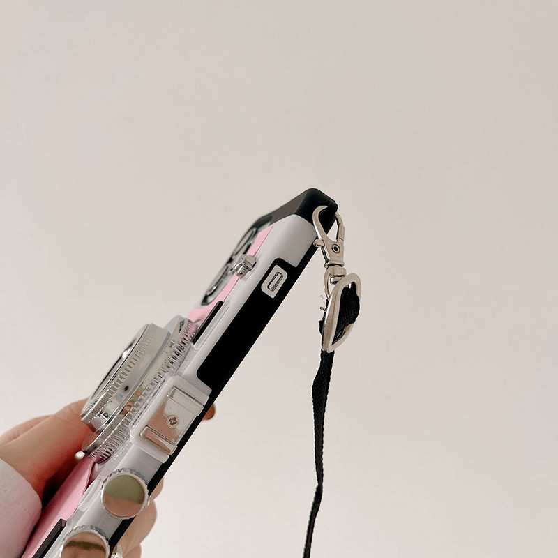 Θήκη τηλεφώνου 3D Camera Fashion Protection Για iphone14 Pro Plus 13 Pro Max 12 11 Pro Max XS XR SE 7 8 6 6s Plus Κάλυμμα με κορδόνι