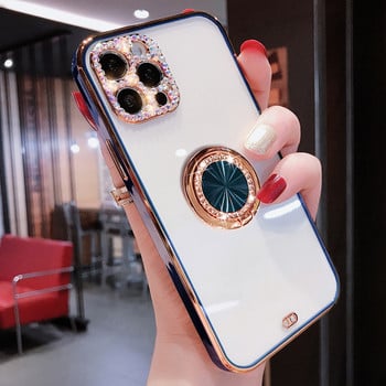 Boucho Luxury Plating Case за iphone 13 Pro Max 12Pro Max 11 Pro MAX XS XR X SE 7 8 plus 13Pro Калъф за държач за телефон Ring Grip Case