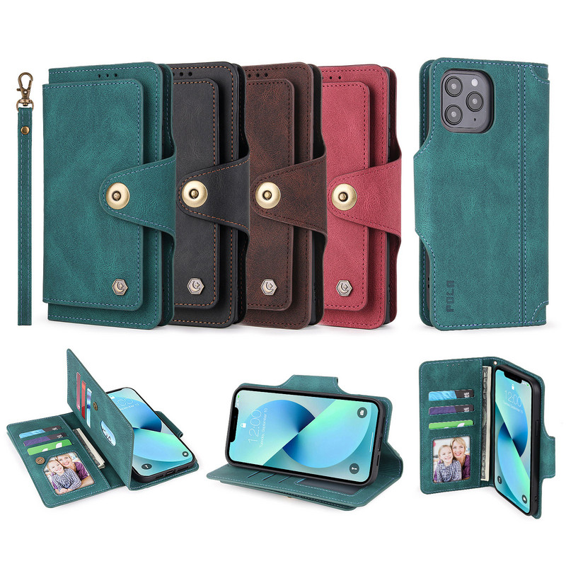 Husă de ambreiaj Husă portofel cu 9 sloturi pentru carduri Husă de buzunar pentru bani pentru iPhone 13 12 Mini 11 Pro Max XS XR 7 8 Plus Husă cu suport