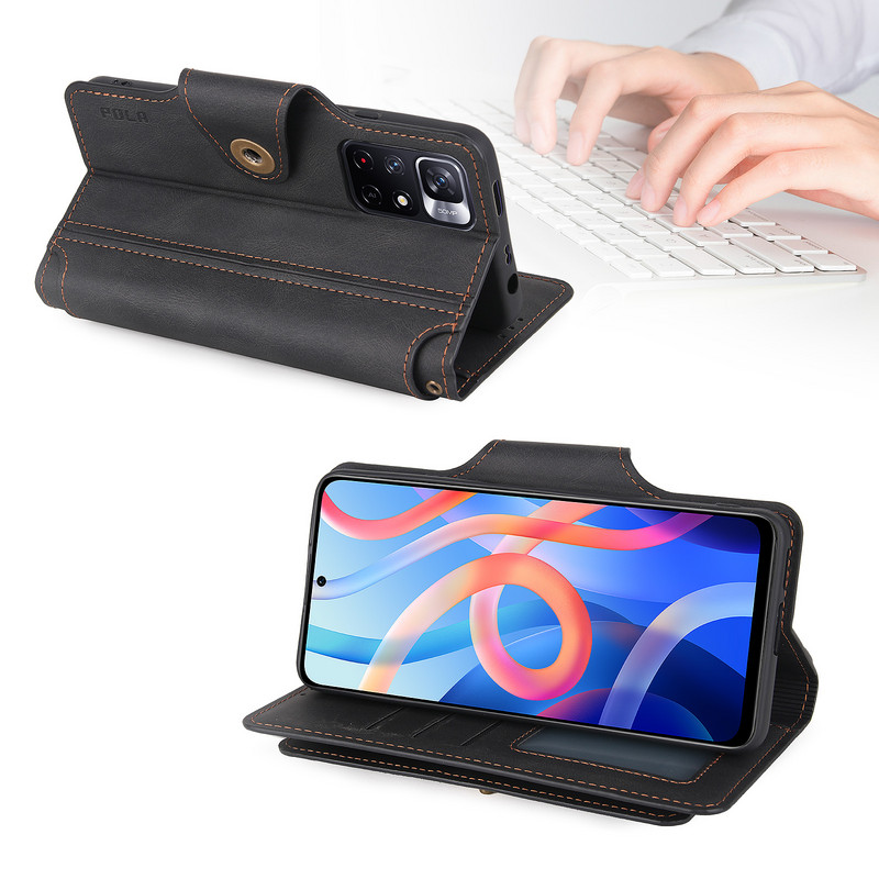 Husa portofel rezistenta la socuri cu 9 sloturi pentru carduri pentru Xiaomi 11T 12 Pro POCO X3 NFC M4 X4 Redmi Note 10 4G Note11 Pro 5G K40 Husa suport