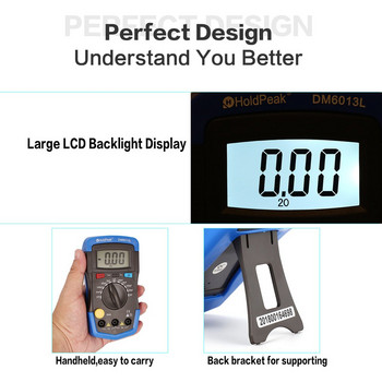 DM6013L Professional Digital Capacitance Meter Capacitor 0-20mF Handheld Electronic Capacitance Tester LCD Backlight