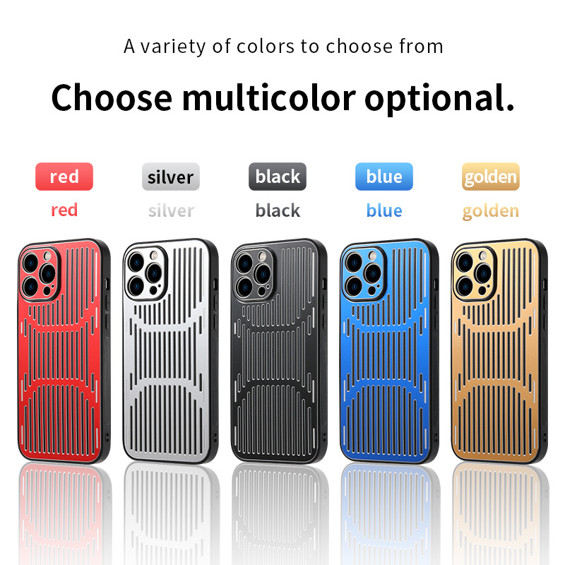 Husă din spate din metal de lux pentru iPhone 13 Pro max 12 11 pro max XS XR X 7 8 Plus Husă metalică de disipare a căldurii goală