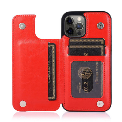 Luxus prémium bőr borítás iPhone 12 Pro 13 mini 11 Pro XS Max XR X 5 6 7 8 Plus SE Wallet Card Slots Ütésálló Flip tokhoz