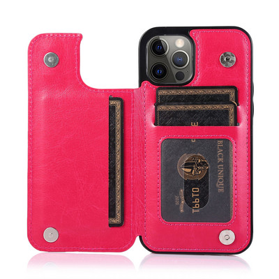 Luxus prémium bőr borítás iPhone 12 Pro 13 mini 11 Pro XS Max XR X 5 6 7 8 Plus SE Wallet Card Slots Ütésálló Flip tokhoz