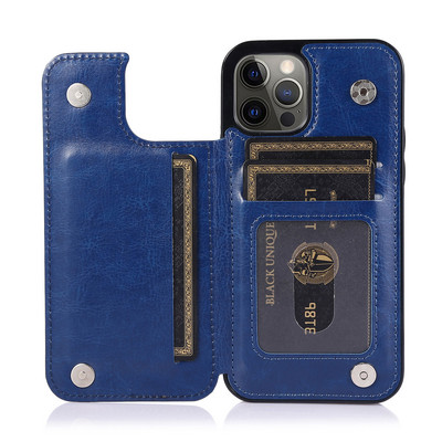 Luxus prémium bőr borítás iPhone 12 Pro 13 mini 11 Pro XS Max XR X 5 6 7 8 Plus SE Wallet Card Slots Ütésálló Flip tokhoz