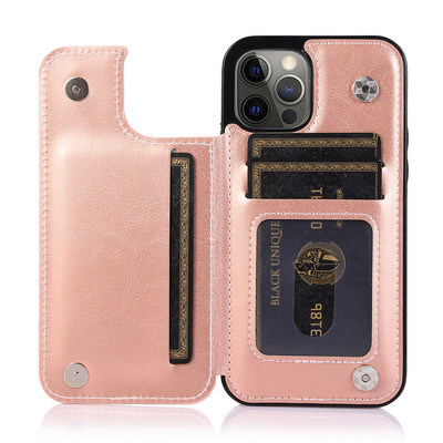 Luxus prémium bőr borítás iPhone 12 Pro 13 mini 11 Pro XS Max XR X 5 6 7 8 Plus SE Wallet Card Slots Ütésálló Flip tokhoz