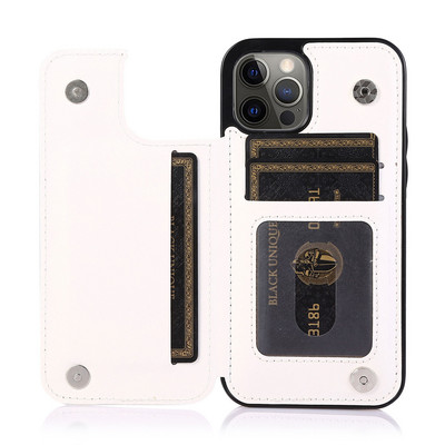 Luxus prémium bőr borítás iPhone 12 Pro 13 mini 11 Pro XS Max XR X 5 6 7 8 Plus SE Wallet Card Slots Ütésálló Flip tokhoz