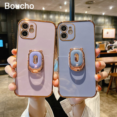 Boucho luksuzna galvanizirana torbica za telefon za iphone 13 12 Pro 11 Pro MAX XS XR X SE 7 8 plus 12 Mini držač za telefon Ring Grip Case