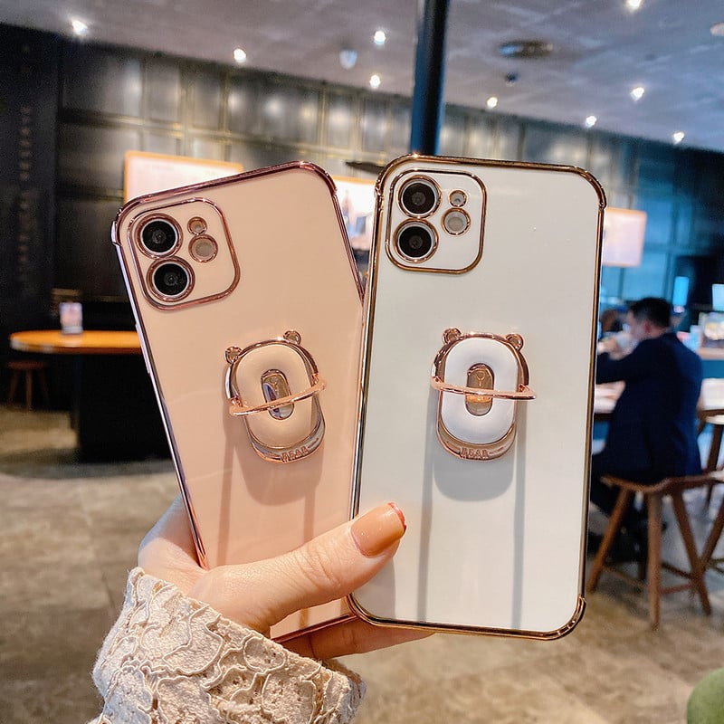 Boucho Πολυτελής επιμεταλλωμένη θήκη τηλεφώνου για iphone 13 12 Pro 11 Pro MAX XS XR X SE 7 8 plus 12 Mini θήκη λαβής τηλεφώνου