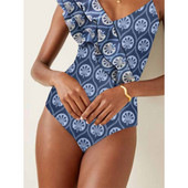 Costum de baie dintr-o singură piesă cu volane, imprimeu la modă, îmbrăcăminte de plajă, costum de baie asimetric, costum de baie