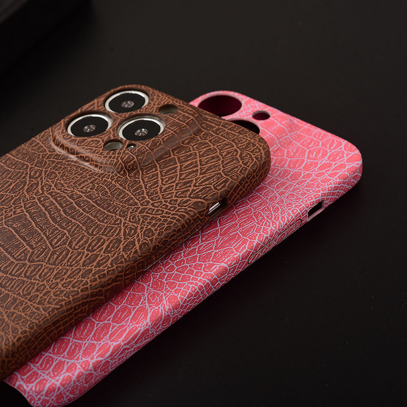 Retro Business Crocodile θήκη τηλεφώνου για iPhone 14 Plus 13 12 Pro Max 14Pro Προστασία κάμερας Δερμάτινο κάλυμμα