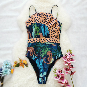 2022 Sexy One Piece μαγιό με ζώνη Γυναικεία μαγιό Push Up Monokini print Μαγιό Μαγιό Φόρεμα παραλίας