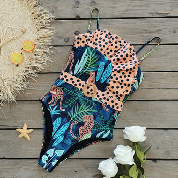 2022 Sexy One Piece μαγιό με ζώνη Γυναικεία μαγιό Push Up Monokini print Μαγιό Μαγιό Φόρεμα παραλίας