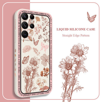 Θήκη τηλεφώνου Vintage Flowers Για Samsung Galaxy S23 S22 S21 S20 Ultra Plus FE S10 S9 S10E Note 20 ultra 10 9 Plus Κάλυμμα