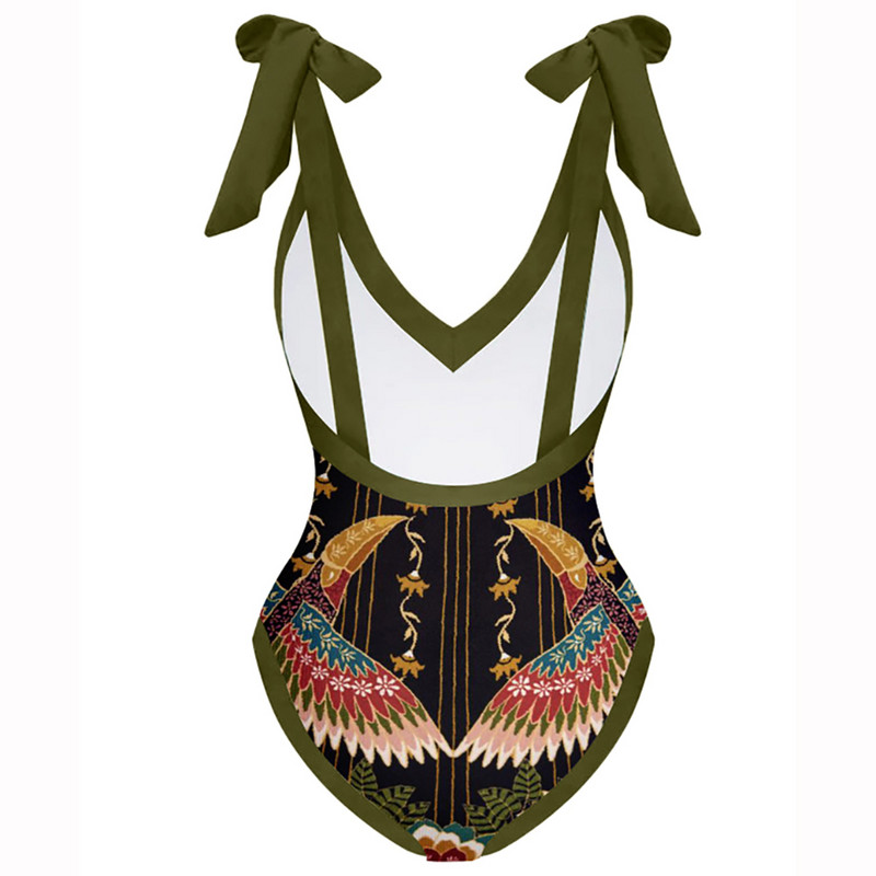 Szexi nyomott bikini divatos egyrészes fürdőruha Cover Up Designer fürdőruhával Deep-v Beachwear Nyári Beach Wear fürdőruha