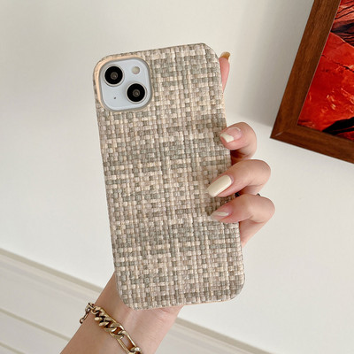 Моден калъф за телефон от тъкана материя за iphone 14 Pro MAX 14 Plus 13 12 11 Pro MAX Твърд пластмасов черен капак