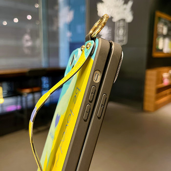 Калъф с лента за китка Bow за iPhone 13Pro 12 11 Pro Max Xs Max XR 7 8 Plus SE Цветен любовен силиконов защитен капак на държача за телефон