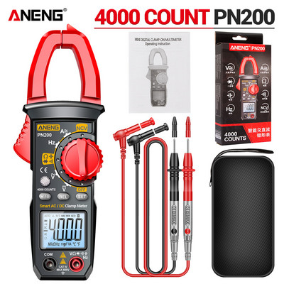 Πολύμετρο DC/AC 600A Digital Clamp Meter 4000 Counts Οθόνη LCD με οπίσθιο φωτισμό Professional NCV Ohm Test Car Hz Capacitance
