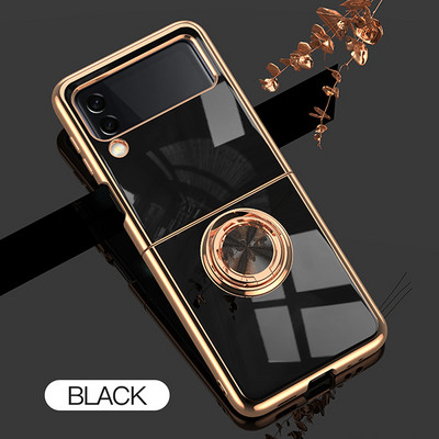 Z Flip 3 4 Case Luksuzna pozlaćena silikonska torbica za držač prstena za Samsung Galaxy Z Flip3 5G Flip4 Z Flip 4 3 Telefonske maske