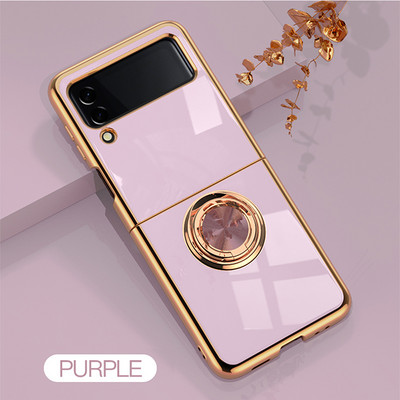 Z Flip 3 4 Case Luksuskattega silikoonist rõnga hoidja ümbris Samsung Galaxy Z Flip3 5G Flip4 Z Flip 4 3 telefoni korpuse kaantega