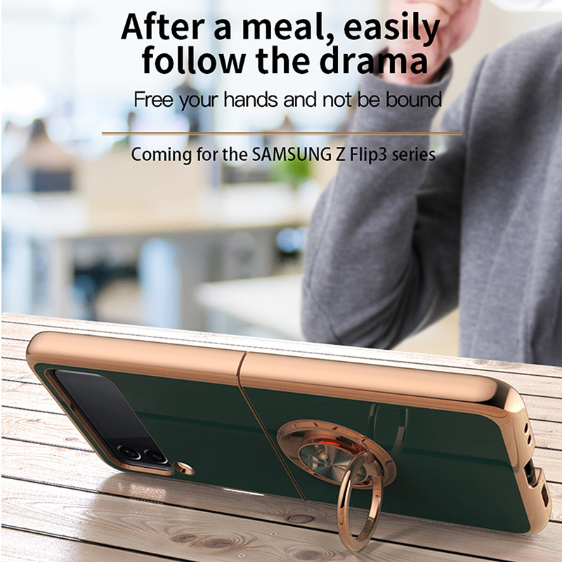 Z Flip 3 4 Case Luksuskattega silikoonist rõnga hoidja ümbris Samsung Galaxy Z Flip3 5G Flip4 Z Flip 4 3 telefoni korpuse kaantega