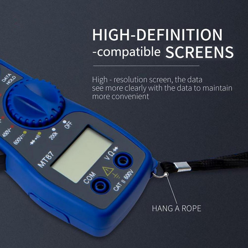 MT87 Standardna zaštita od preopterećenja DC/AC tester Prijenosni LCD tester dioda Clamp Ampermetar Voltmetar Tranzistor Tester Mjerenje