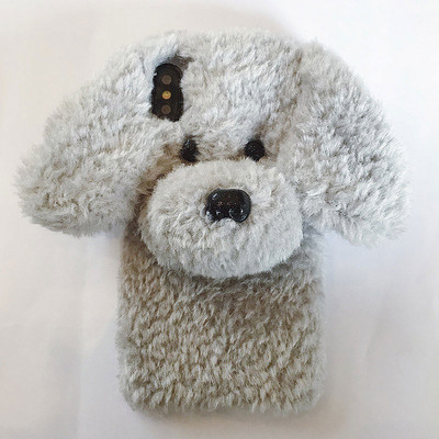 Λούτρινη θήκη τηλεφώνου Cute Rabbit Hair Dog Dog για iPhone 14 13 12 11 Pro XS Max XS XR 8 7 Plus SE Rabbit Ears Fur Fluffy soft cover