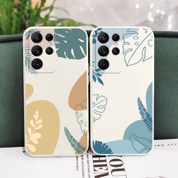 Θήκη τηλεφώνου Fresh Leaves Για Samsung Galaxy S22 S21 S20 Ultra Plus FE S10 S9 S10e Note 20 ultra 10 9 Plus Cover