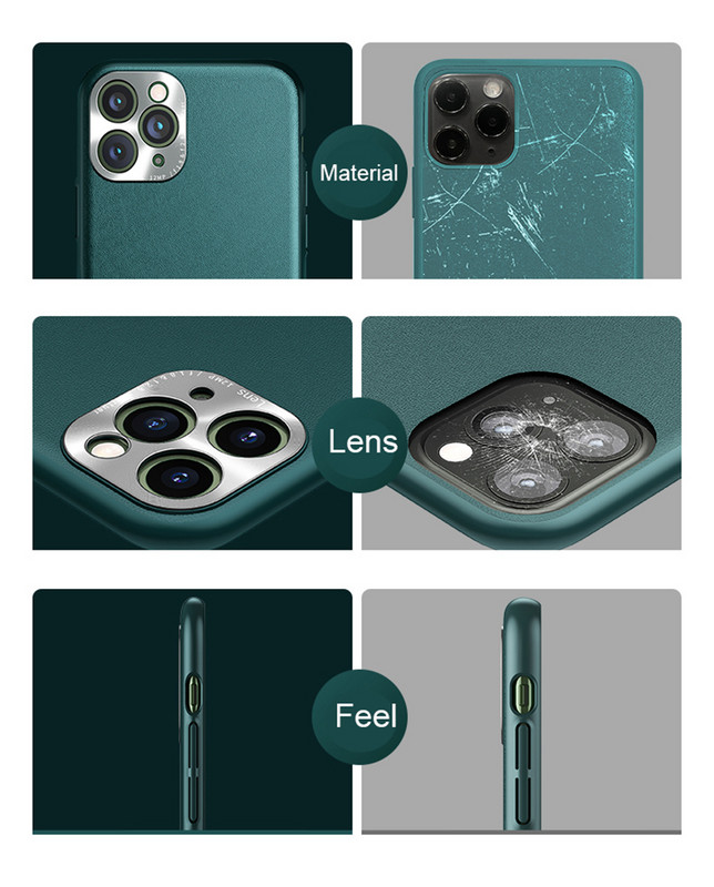 Boucho Για iPhone SE 11pro XS Max XR X 11 Pro Max σκληρές πλαστικές δερμάτινες θήκες τηλεφώνου PU για iPhone 8 7 6 6S plus 8plus