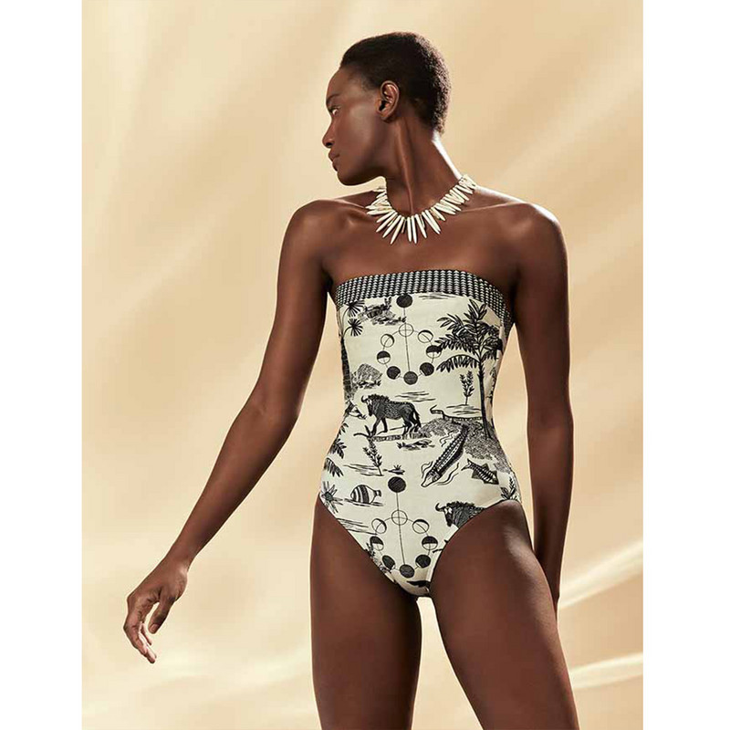 Seksi jednodijelni kupaći kostim s otisnutim gornjim dijelom, dizajnerski kupaći kostim za plažu, ljetna odjeća za surfanje