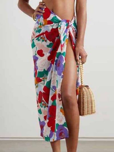 Modni kupaći kostimi s cvjetnim printom za 2022., dvodijelni kupaći kostim i prekrivajući ženski kupaći kostim, ljetna odjeća za plažu, mikro bikini za kupanje