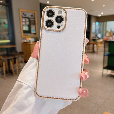 Luxusné pokovované matné puzdro na mobilný telefón pre iPhone 13 12 Pro Max, zadný kryt z uhlíkových vlákien pre iPhone 12 Pro Max 13pro