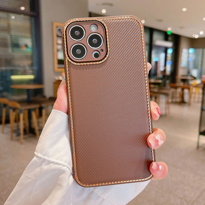 Luxusné pokovované matné puzdro na mobilný telefón pre iPhone 13 12 Pro Max, zadný kryt z uhlíkových vlákien pre iPhone 12 Pro Max 13pro