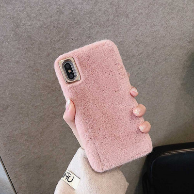 Θήκη τηλεφώνου Love Heart για iPhone 11 Pro Max XS Max X XR Θήκη Γούνινο χνουδωτό βελούδινο ζεστό κάλυμμα για iPhone 6 6S 7 8 Plus