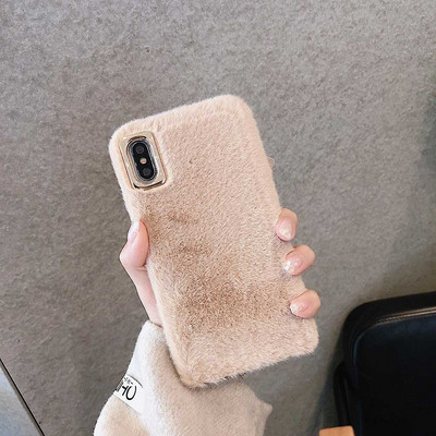 Θήκη τηλεφώνου Love Heart για iPhone 11 Pro Max XS Max X XR Θήκη Γούνινο χνουδωτό βελούδινο ζεστό κάλυμμα για iPhone 6 6S 7 8 Plus