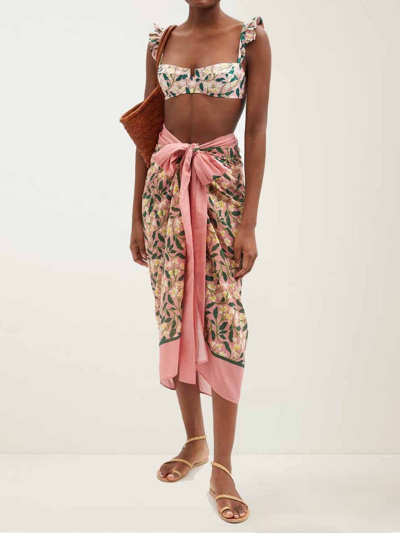 Modni bikini komplet s cvjetnim uzorkom Dvodijelni kupaći kostim Blagdanska haljina za plažu Dizajnerski kupaći kostim Ljetna odjeća za surfanje Visokog struka