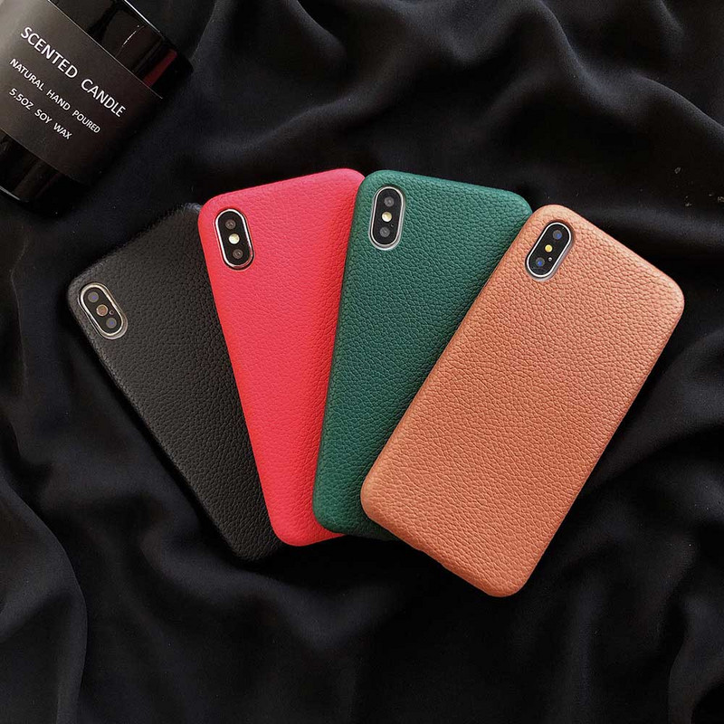 Θήκη ματ δερμάτινη υφή για iPhone SE 11 12 13 Pro XS Max XR X Θήκη Ultra Thin Phone Θήκες για iPhone 8 6 7 plus Μαλακό κάλυμμα