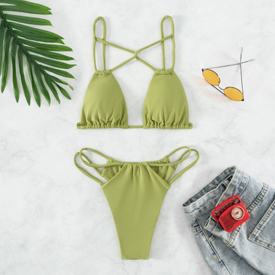 2023. Novi seksi bikini kupaći kostimi s halterima Ženski kupaći kostimi Odjeća za plažu Soild kupaći kostimi s remenima Maillot de bain Femme Biquini