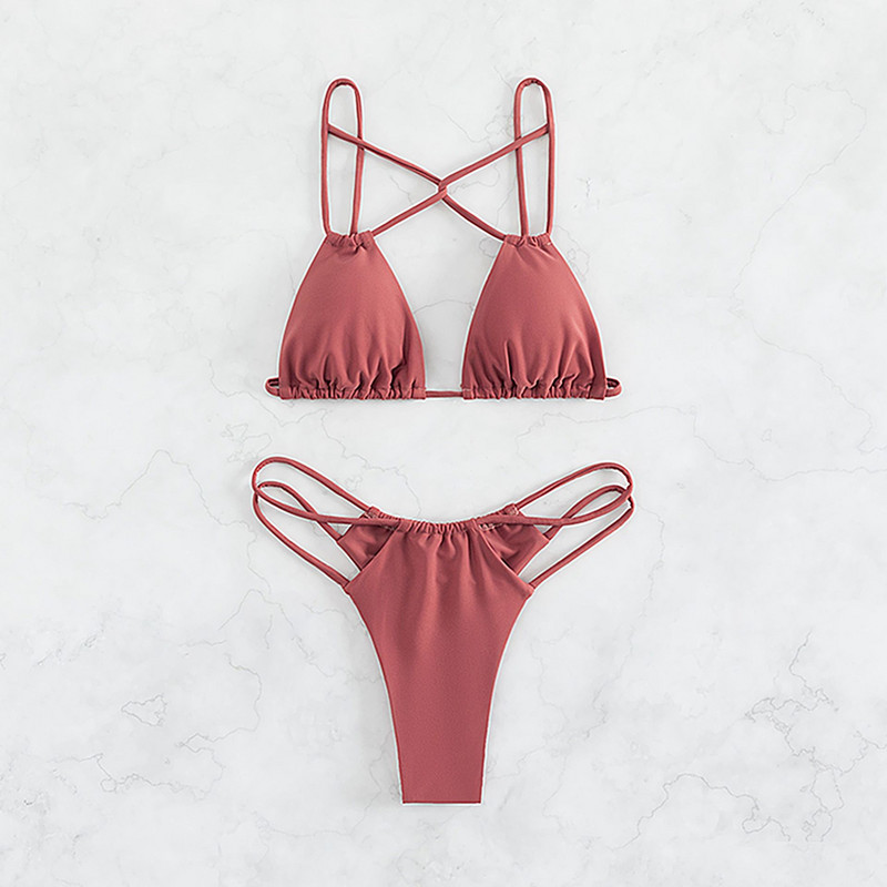 2023. Novi seksi bikini kupaći kostimi s halterima Ženski kupaći kostimi Odjeća za plažu Soild kupaći kostimi s remenima Maillot de bain Femme Biquini