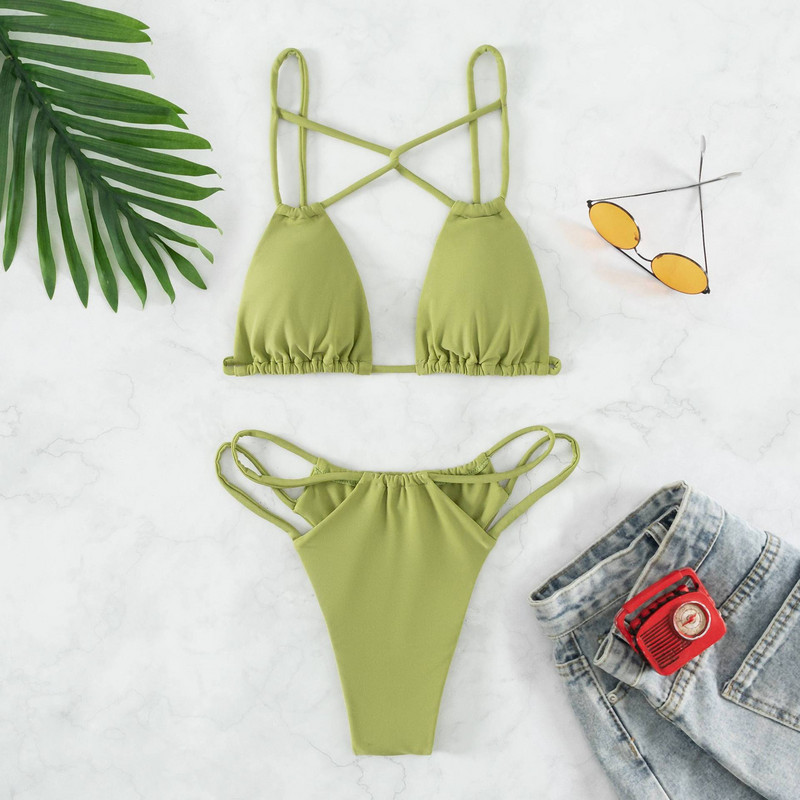 2023. Novi seksi bikini kupaći kostimi s halterima Ženski kupaći kostimi Odjeća za plažu Soild kupaći kostimi s remenima Maillot de bain Femme Biquini