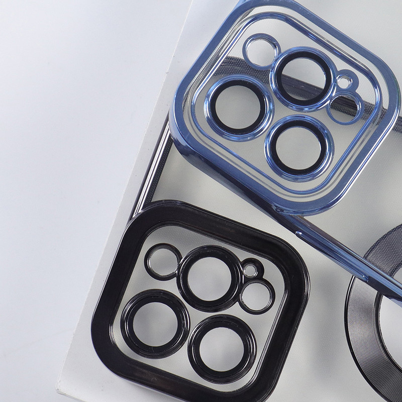 Μαγνητική ηλεκτρολυμένη θήκη τηλεφώνου για IPhone 13 12 11 Pro Max X XR XSMax 7 8 Plus TPU Διαφανής προστασία ματιών