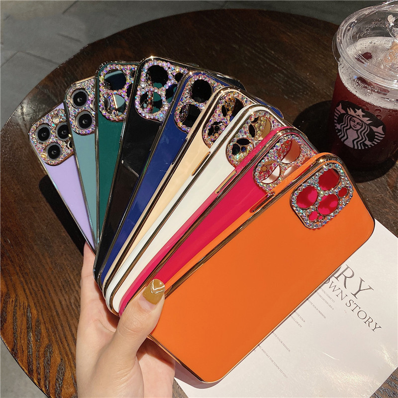 Τετράγωνη προστασία κάμερας με γκλίτερ θήκη τηλεφώνου για iphone 13 12 Pro Max 11 Pro XR X XS 7 8 plus SE Μαλακό κάλυμμα