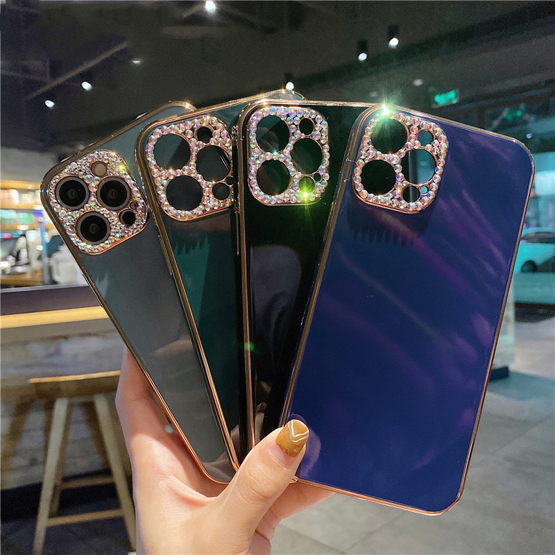 Τετράγωνη προστασία κάμερας με γκλίτερ θήκη τηλεφώνου για iphone 13 12 Pro Max 11 Pro XR X XS 7 8 plus SE Μαλακό κάλυμμα