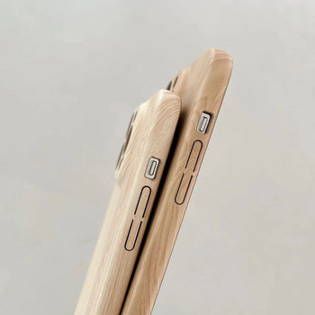 Нов моден калъф за телефон от имитация на дърво за iphone 14 Plus 13 12 Pro Max 14Pro 13Pro 12Pro Заден капак от мека PU кожа