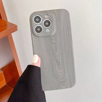 Νέα θήκη τηλεφώνου Fashion Imitation από ξύλο για iphone 14 Plus 13 12 Pro Max 14Pro 13Pro 12Pro Soft PU δερμάτινο πίσω κάλυμμα