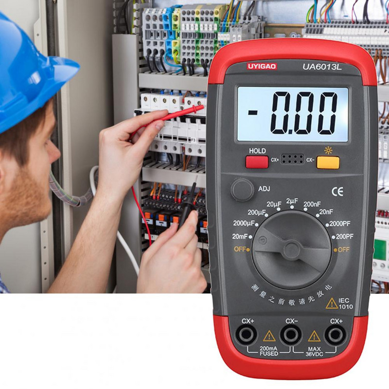 Gamă manuală Contor de capacitate anti-coroziune fiabil, cu iluminare din spate, multimetru portabil, portabil, pentru electrician