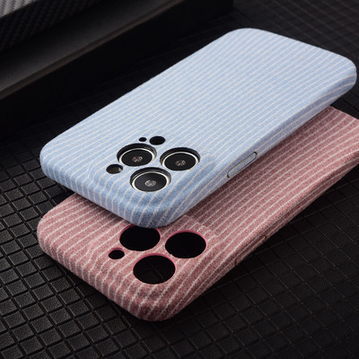 Ριγέ θήκη τηλεφώνου Flannelette για iPhone 14 Pro MAX 14 Plus 13 12 11 Pro Max Full Body Camera Protection δερμάτινο κάλυμμα