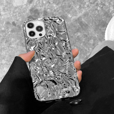 Θήκη τηλεφώνου για iPhone 13 Pro Max 11 12 Pro Max XR X XS 7 8 Plus Πολυτελής ασημί πράσινη αλουμινόχαρτο θήκη σιλικόνης