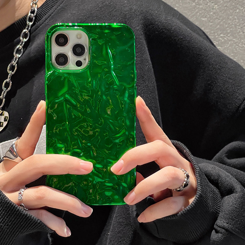 Θήκη τηλεφώνου για iPhone 13 Pro Max 11 12 Pro Max XR X XS 7 8 Plus Πολυτελής ασημί πράσινη αλουμινόχαρτο θήκη σιλικόνης