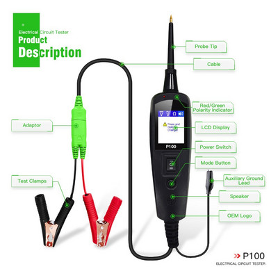 Ķēdes testeris elektriskās sistēmas diagnostikas rīks 12VOBD2 Wifi USB atbalsta 9 valodas grafiskos reāllaika datu kodu lasītājus